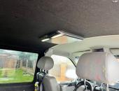 VW T5, tónování oken, odhlučnění, stropní monitor, rádio car play, čalounění36
