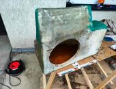 Audi 80 Cabrio, subwoofer Eton, reproduktory Emphaser, zesilovače Axton 0120