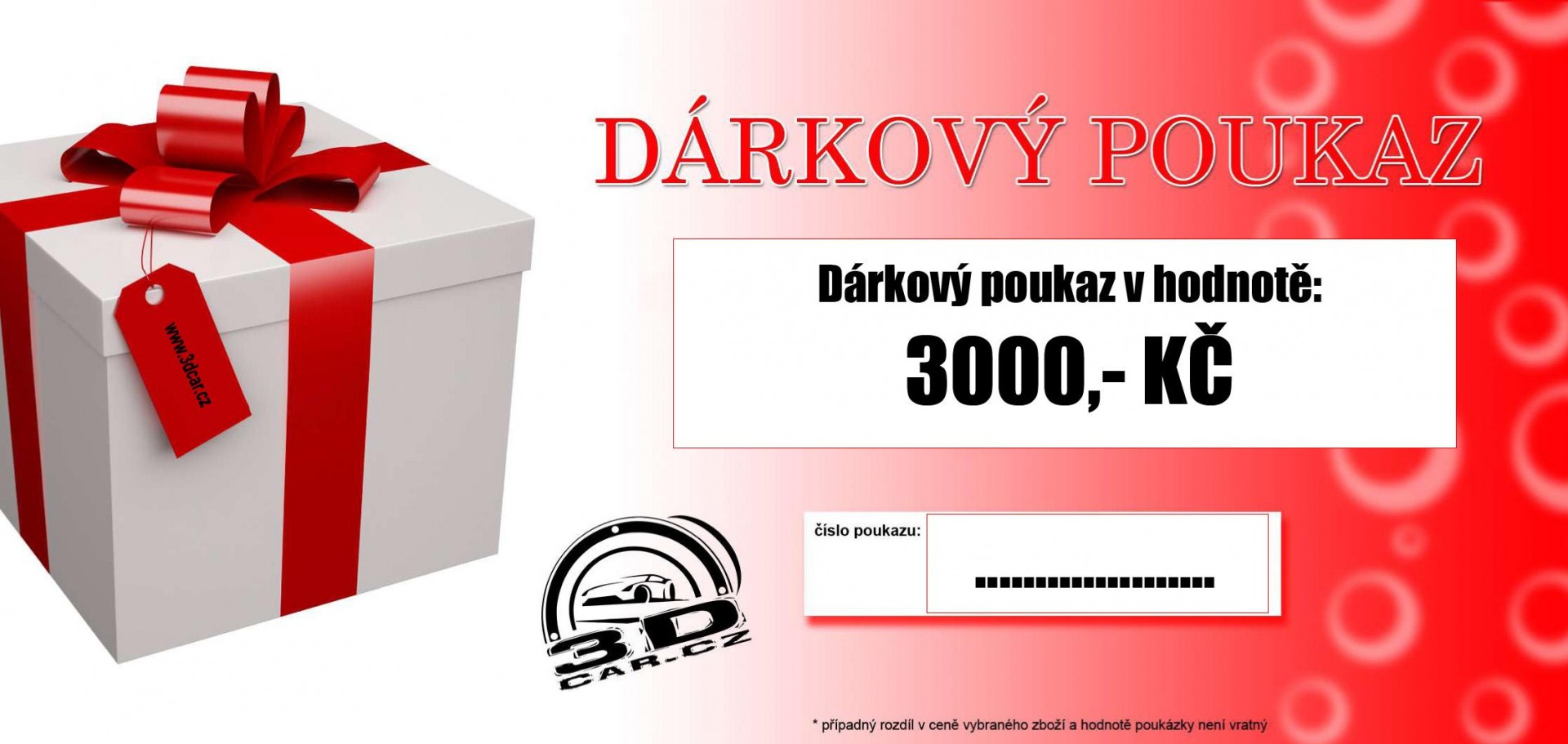 Dárkový poukaz 3000 Kč